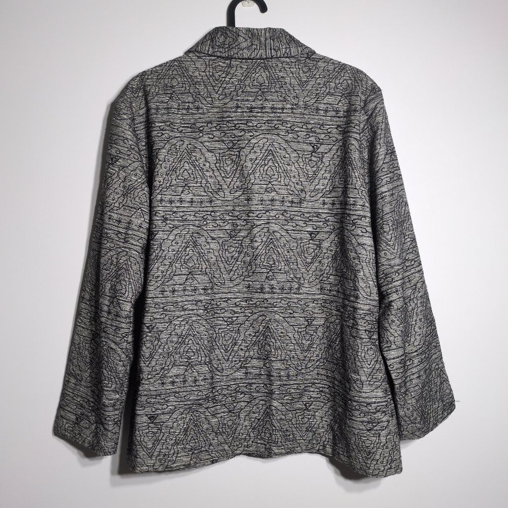 Chicos Design Jacket Size 1 Medium Button Close G… - image 2